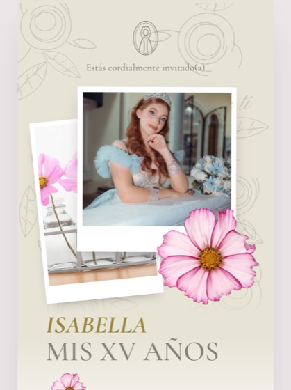 Invitación de XV estilo Flor moño — portada