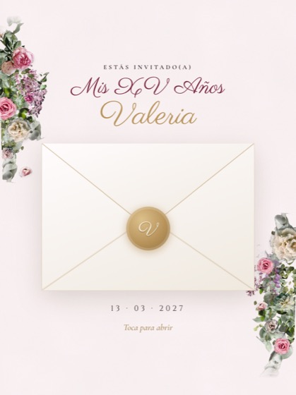 Invitación de XV estilo Tradicional — sobre